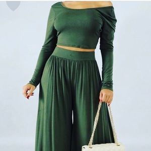 Olive two piece set.  Brand new